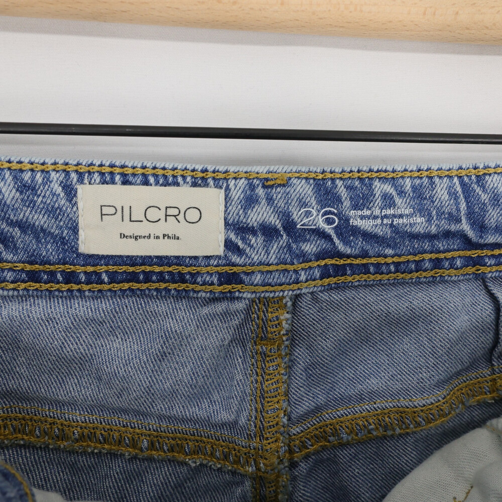 Pilcro Jeans Womens 26 Blue High Rise Straight Leg Light Wash Utility Stretch - Picture 9 of 11